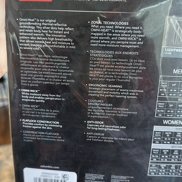 NWT Columbia lightweight Baselayer - Picture 7 of 7